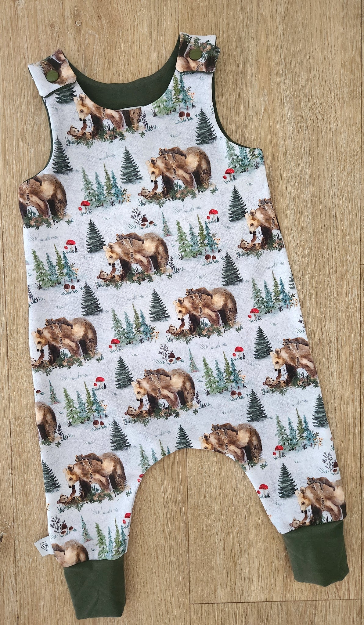 'Cubs in the Woods' Harem Romper-9-12m