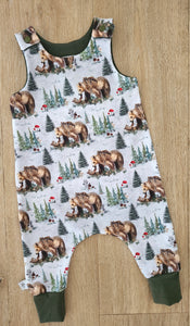 'Cubs in the Woods' Harem Romper-9-12m