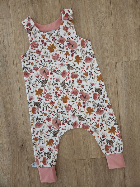 Floral Foxes harem romper