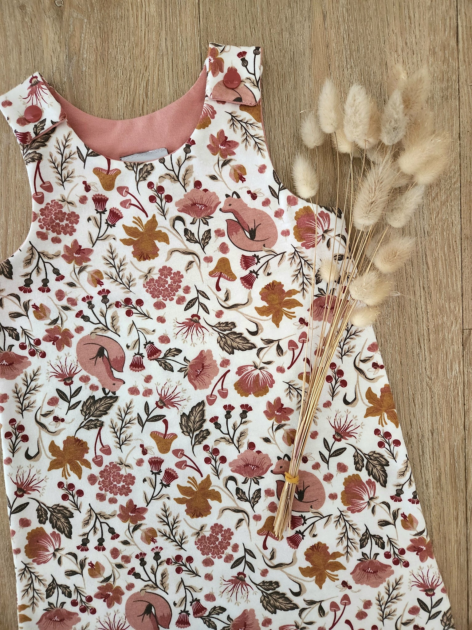 Floral Foxes harem romper