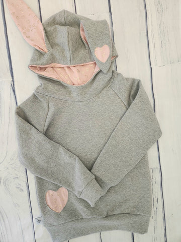 Heart Bunny Hoodie- Made to Order
