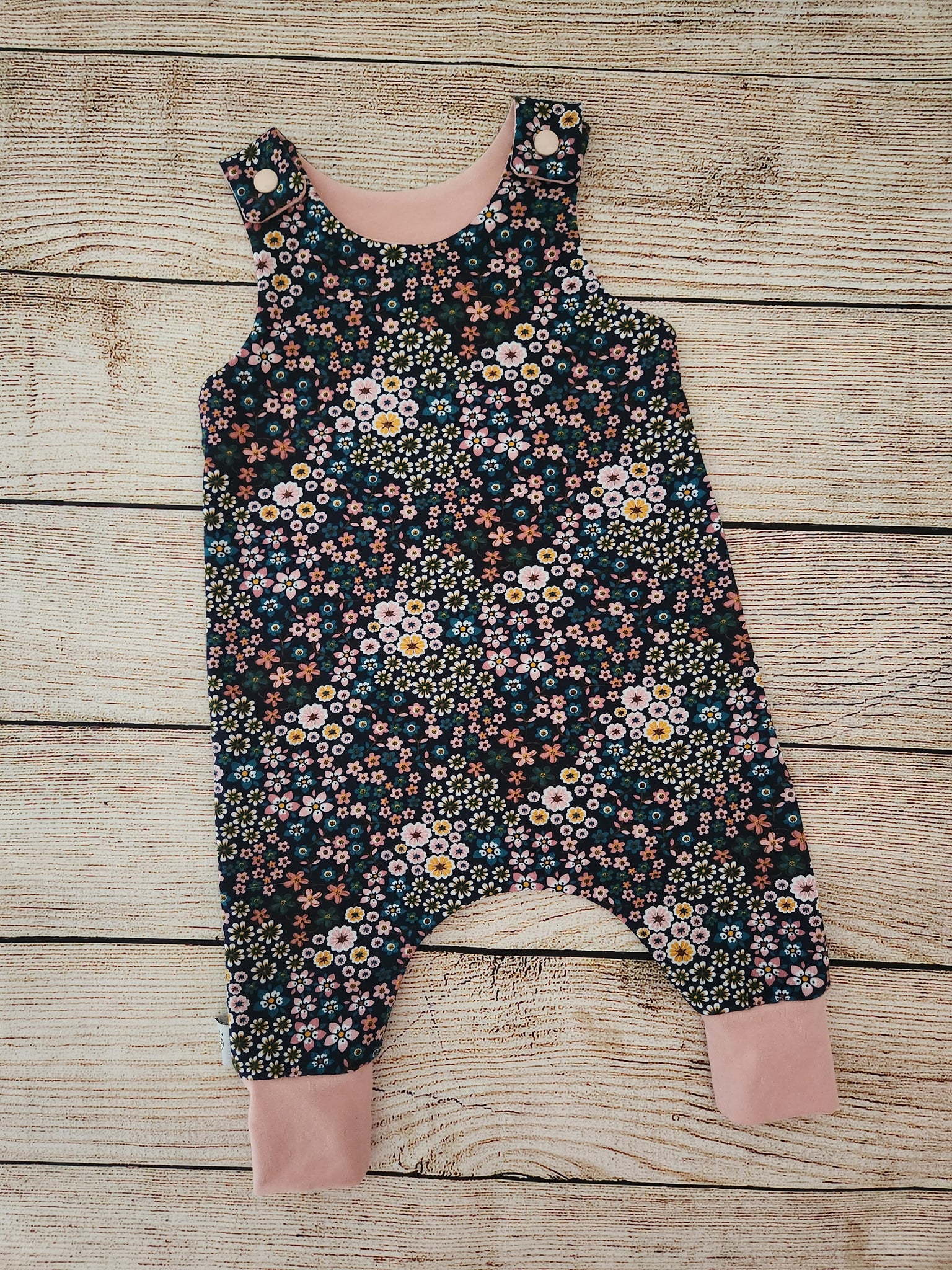 Navy Floral Harem Romper