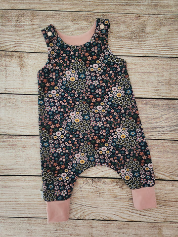 Navy Floral Harem Romper