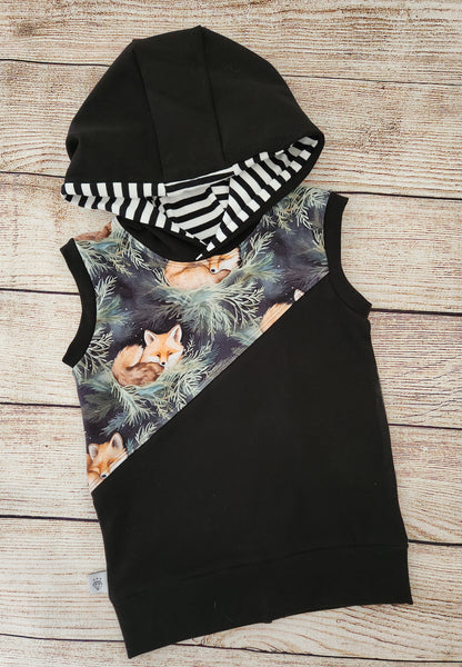 Sleepy Fox Sleeveless Hoodie-Size 3