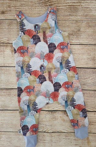 Mountains and Trees Harem Romper-Pre Order