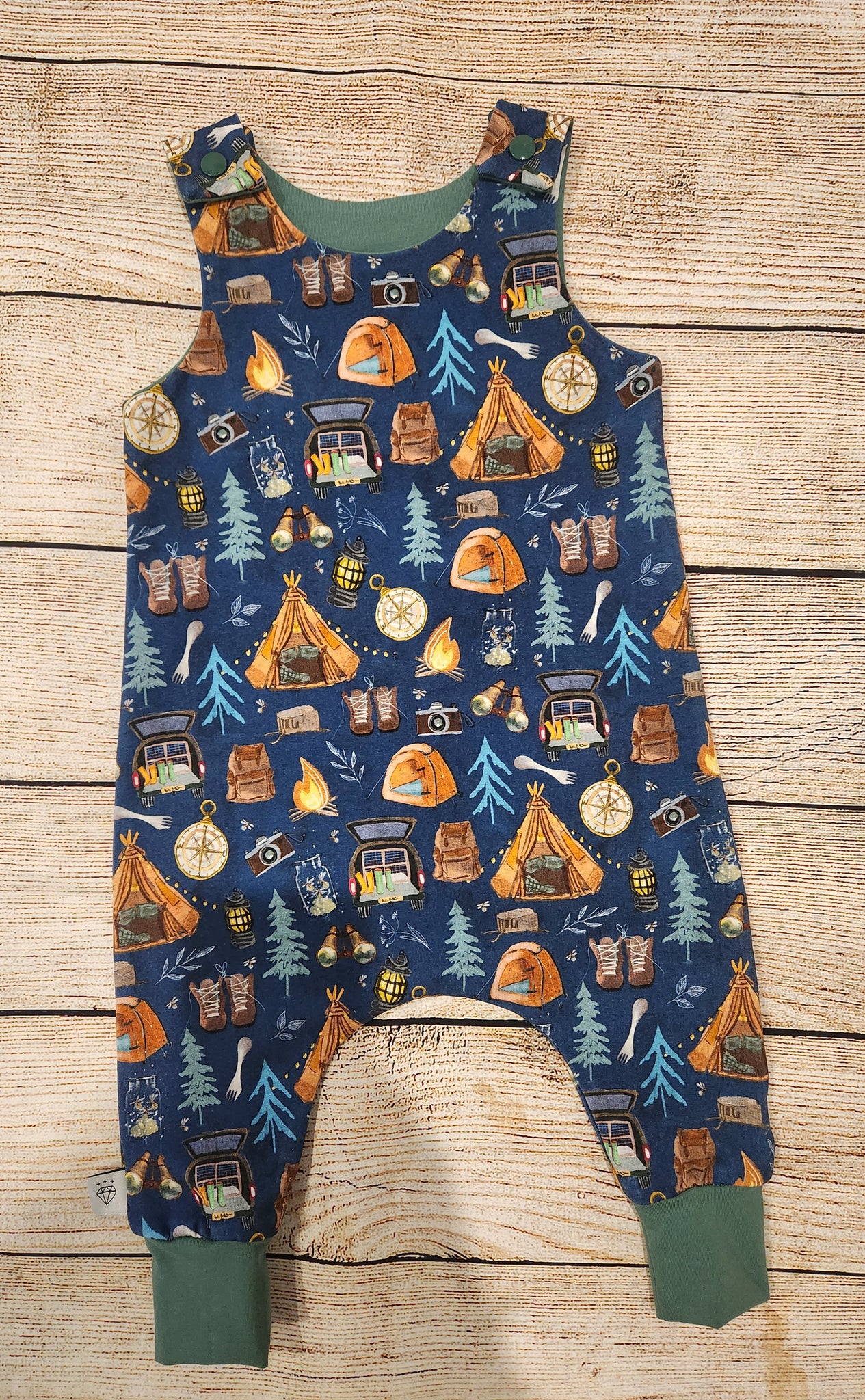 'Lets go Camping' Harem Romper-Pre Order