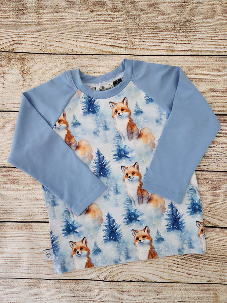 Snow Foxes Raglan Tee- Pre Order