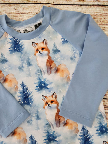 Snow Foxes Raglan Tee- Pre Order