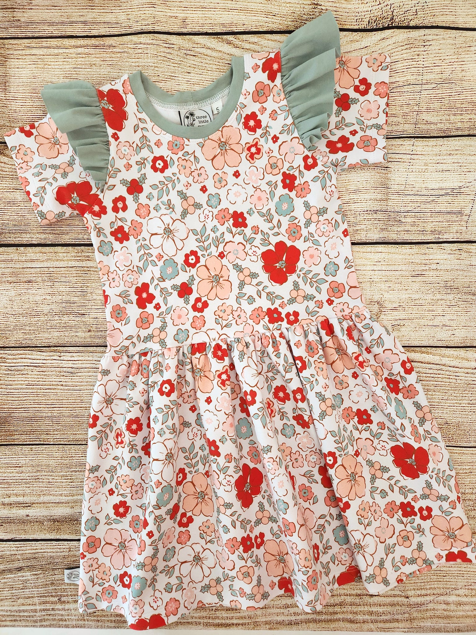 Eve Floral Flutter Dress-Pre Order