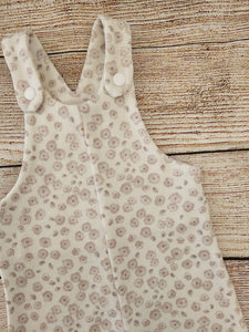 Cream Floral Waffle Overalls-Pre Order