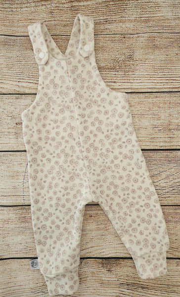 Cream Floral Waffle Overalls-Pre Order