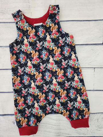 Woodland Christmas shortie harem romper-Made to order