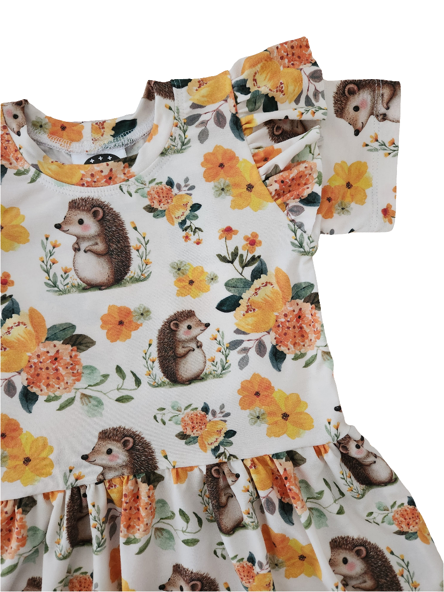 Floral Hedgehogs Flutter Dress-Pre Order