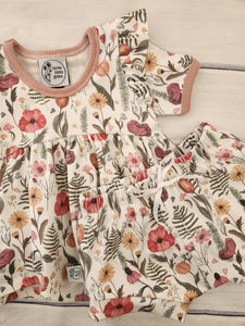 Floral Peplum top and shorties set-Pre Order