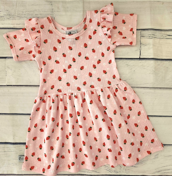 Strawberry Flutter Dress-Pre Order