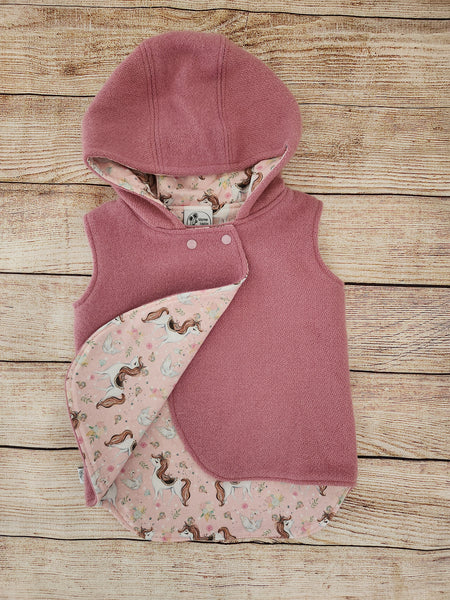 Wool Vest-Orchid/Unicorns