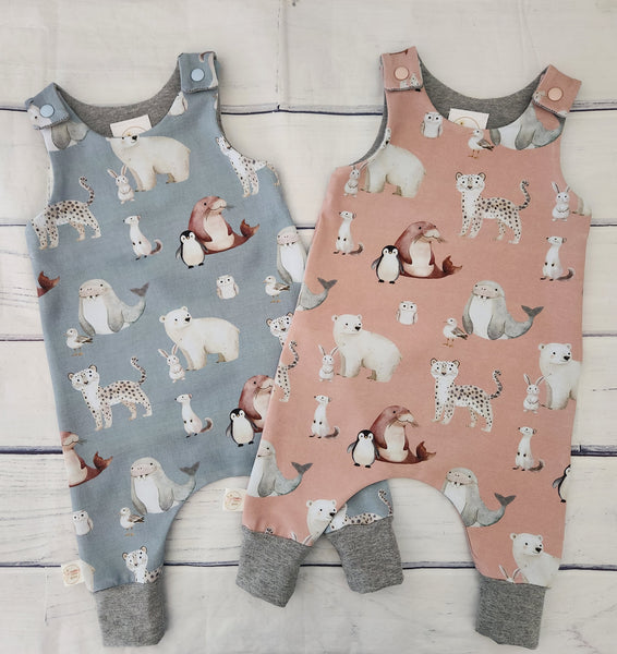 Polar Friends Harem Romper (pink)