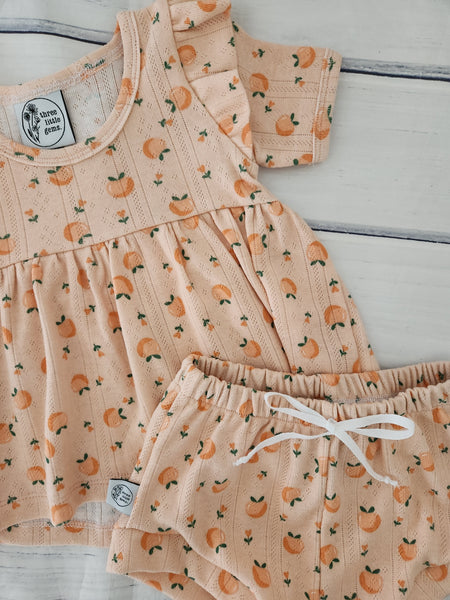 Peaches Peplum top and shorties set-Pre Order