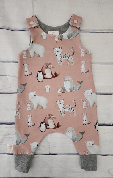 Polar Friends Harem Romper (pink)