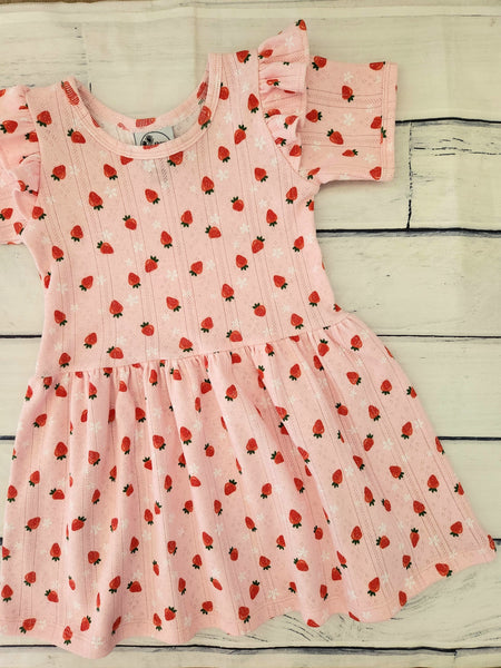 Strawberry Flutter Dress-Pre Order