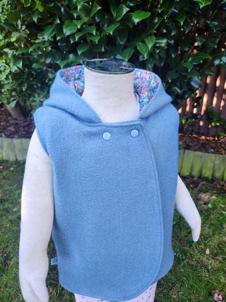 Dusky Blue Wool Vest
