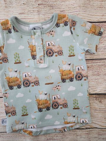 On the Farm Henley Tee- Pre Order