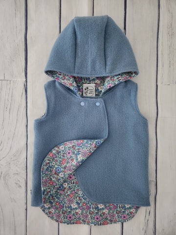 Dusky Blue Wool Vest