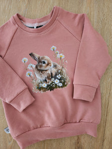 Vintage Rose Bunny Crew Sweater-Pre Order